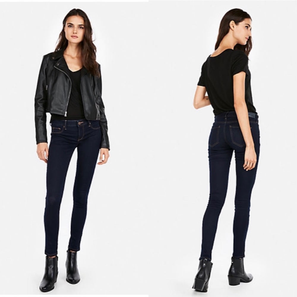 Express Low Rise Contrast Stitch Jean Legging
